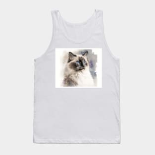 Rag Doll Cat Watercolour Painting Tank Top